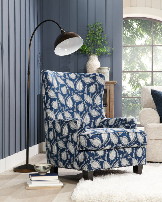 Fauteuil d’appoint à oreilles Sofa Lab personnalisable de 32 po fabriqué au Canada en tissu - Midnight multicolore