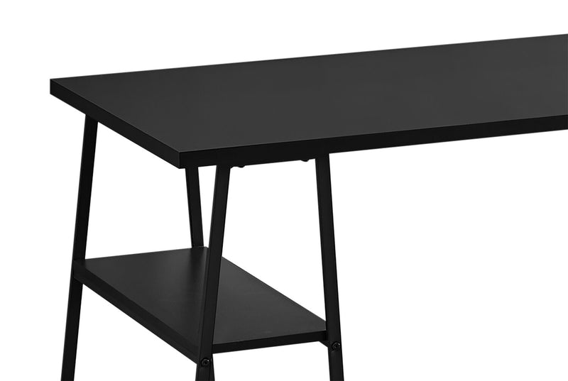 Bureau Jonnie de 47,25 po avec pattes de type chevalet - noir