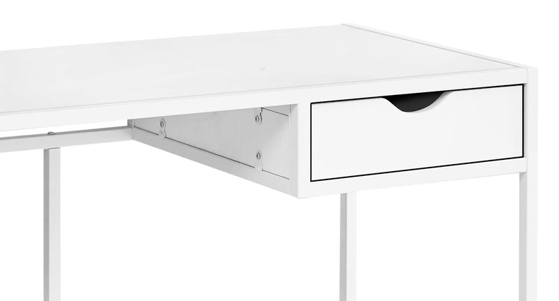 Bureau Everly de 42,25 po avec tiroir - blanc
