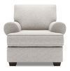 Fauteuil Roll de Sofa Lab personnalisable de 42 po fabriqué au Canada en tissu de chenille avec accoudoirs enroulés - argenté Luxury Silver