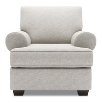  Fauteuil Roll de Sofa Lab de 42 po fabriqué au Canada en tissu de chenille avec accoudoirs enroulés - argenté Luxury Silver 