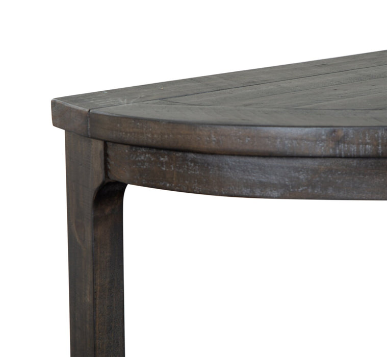 Table de salon traditionnelle Axl de 55 po avec tablette - bois gris-brun foncé