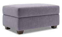  Pouf de rangement The Trunk de Sofa Lab de 39 po fabriqué au Canada en tissu de velours - gris Granite Grey 