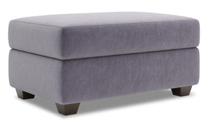 Pouf de rangement personnalisable The Trunk de Sofa Lab de 39 po fabriqué au Canada en tissu de velours - gris Granite Grey
