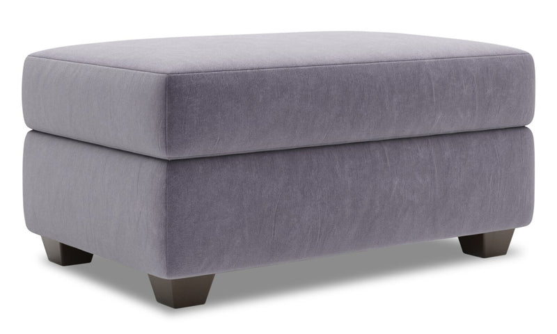 Pouf de rangement personnalisable The Trunk de Sofa Lab de 39 po fabriqué au Canada en tissu de velours - gris Granite Grey