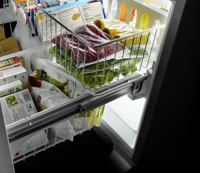 Réfrigérateur Whirlpool de 22 pi³ et de 33 po à congélateur inférieur - acier inoxydable noir - WRFF5333PV