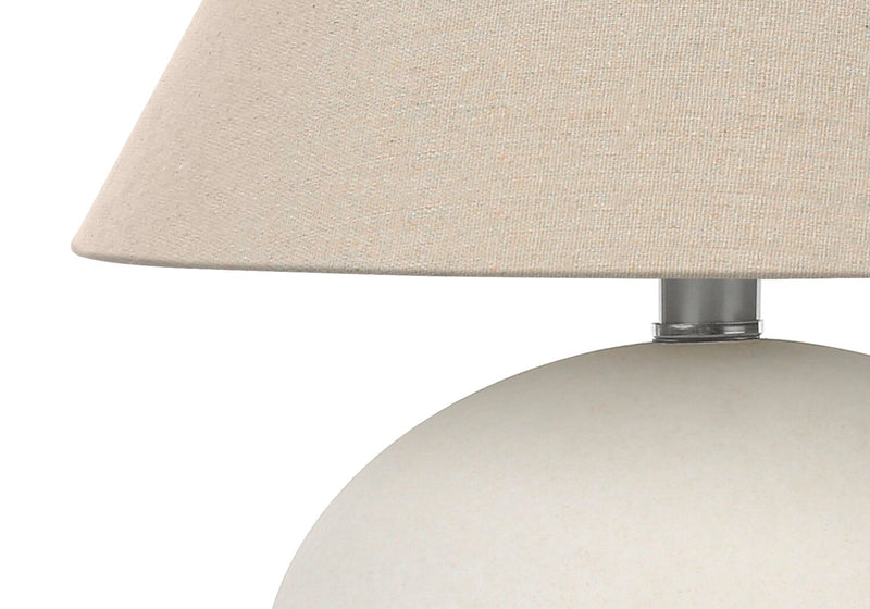 Lampe de table de 16 po en céramique crème avec abat-jour empire