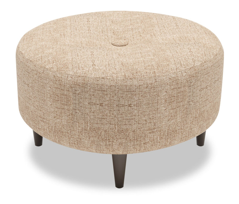 Pouf personnalisable The Curve de Sofa Lab de 31 po fabriqué au Canada en tissu de chenille - taupe Luxury Taupe