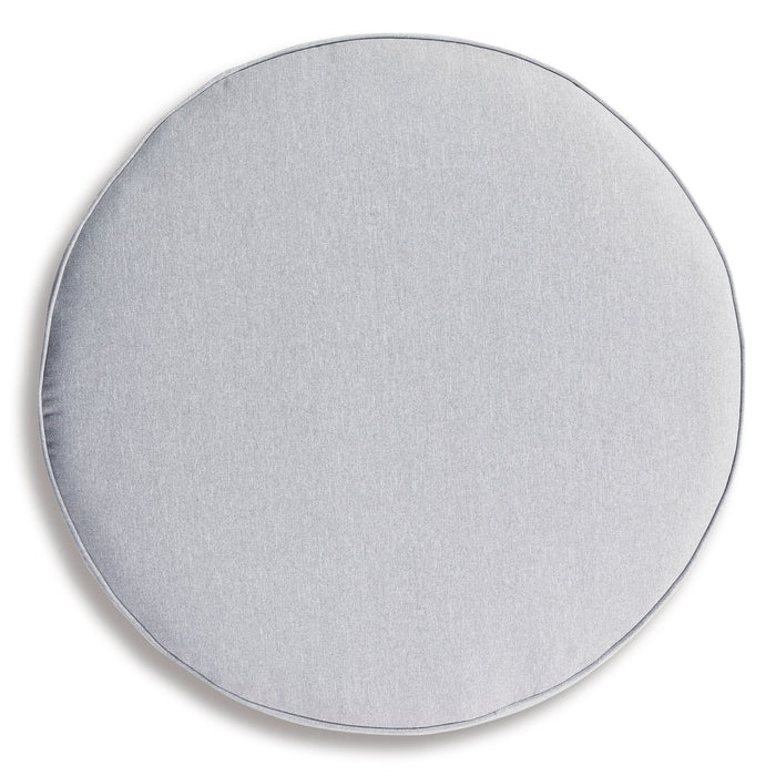 Grand pouf Lilo pour la terrasse à l’extérieur - osier en résine et tissu Nuvella, résistant aux rayons UV et aux intempéries - gris