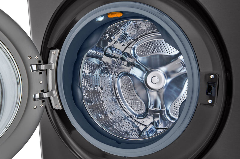 Tour de lavage WashTowerMC à la vapeur haute efficacité LG à chargement frontal avec laveuse de 5,8 pi³ et sécheuse de 7,4 pi³ - acier noir - WKEX300HBA