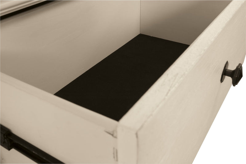 Étagère Isla de 25,4 po (L) avec tiroirs de rangement - blanc antique