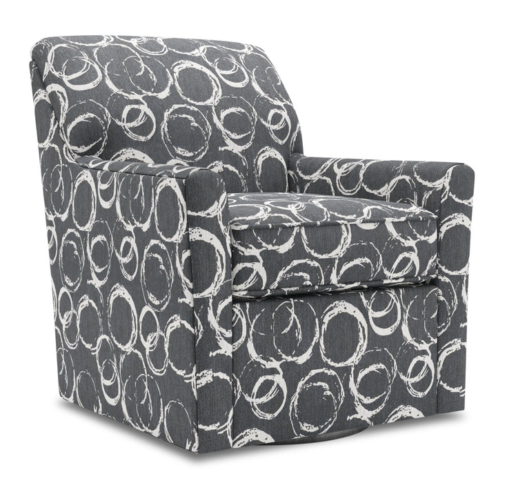 Fauteuil d’appoint pivotant Sofa Lab personnalisable de 31 po fabriqué au Canada en tissu - Heather multicolore