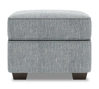 Pouf Roll de Sofa Lab de 24 po fabriqué au Canada en tissu d’apparence lin - gris Luna Pewter