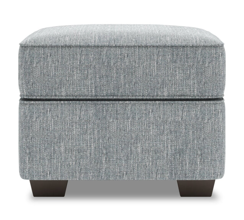 Pouf personnalisable Roll de Sofa Lab de 24 po fabriqué au Canada en tissu d’apparence lin - gris Luna Pewter