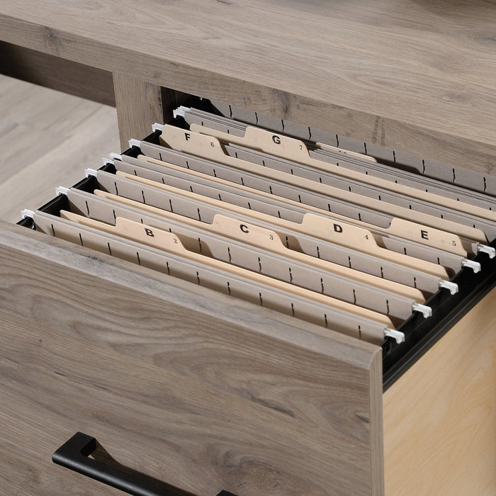 Bureau en forme de L Erick de 58,66 po avec tiroir - chêne Laurel 