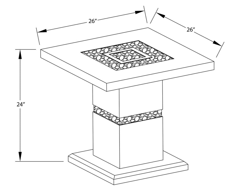Table de bout somptueuse Garbo de 26 po - blanche et argentée avec touches de paillettes