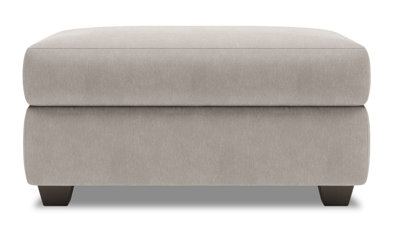 Pouf de rangement personnalisable The Trunk de Sofa Lab de 39 po fabriqué au Canada en tissu d’apparence lin - gris Pax Slate