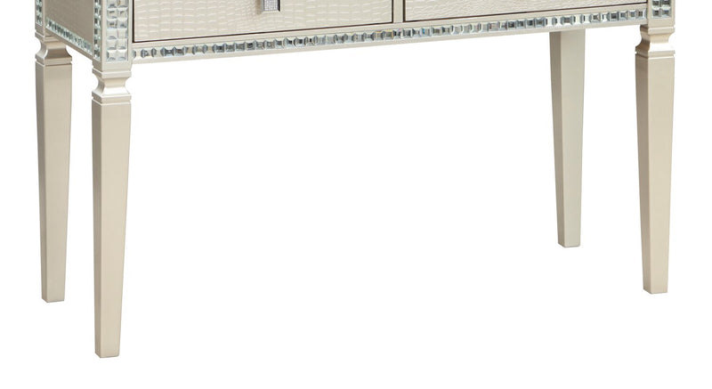 Table de salon somptueuse Tyra de 48 po avec rangement - champagne  