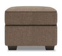 Pouf Roll de Sofa Lab de 24 po fabriqué au Canada en tissu d’apparence lin - brun Luna Praline