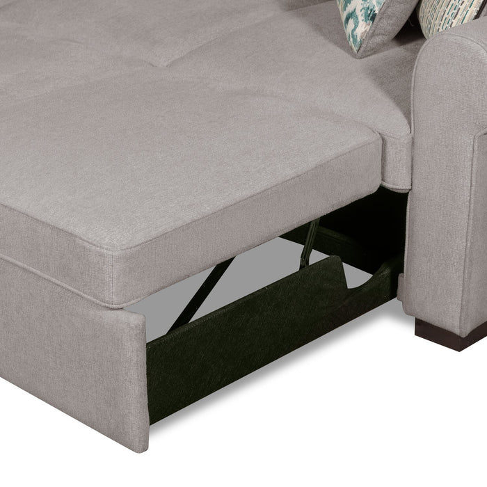 Sofa-lit sectionnel Haven de Scott Living 3 pièces en tissu de chenille avec 2 fauteuils longs de rangement - gris