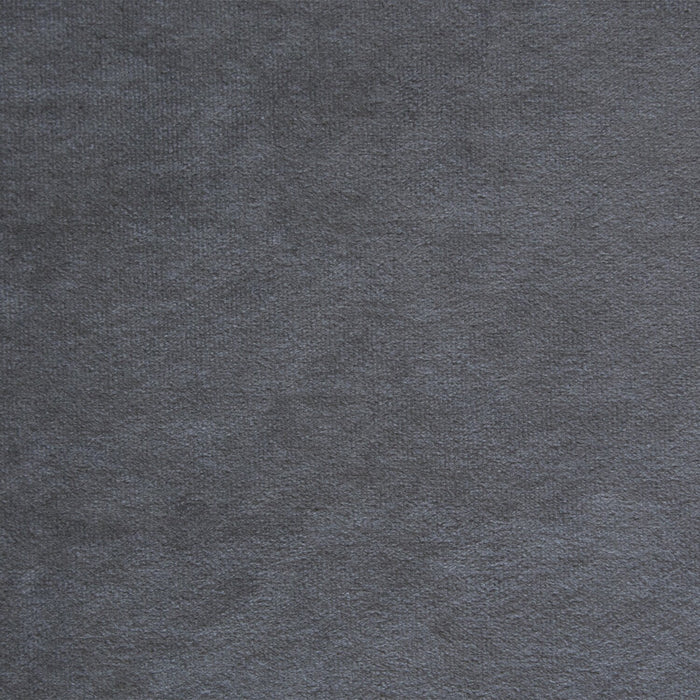 Lit rembourré à oreilles Portia en tissu gris foncé avec clous décoratifs et capitonnage à boutons - format grand lit