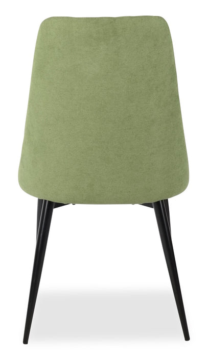 Chaise de salle à manger Miya en tissu de polyester et en métal - vert mousse