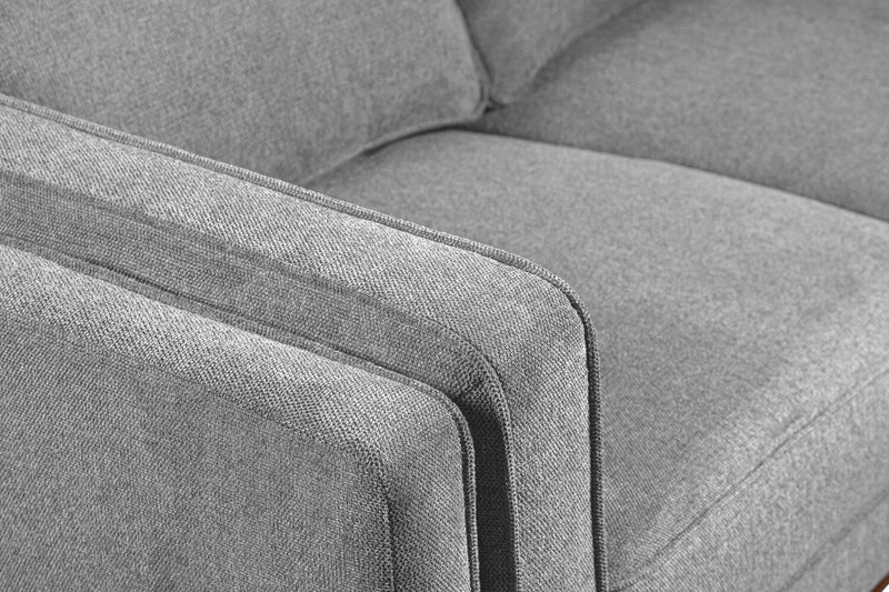 Sofa Kassia de Kort & Co. de 90,6 po en tissu d’apparence lin avec base et pattes en bois - gris