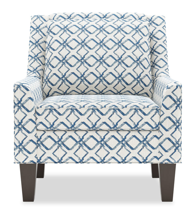 Fauteuil d’appoint club Sofa Lab personnalisable de 29 po fabriqué au Canada en tissu avec pattes en bois - Ocean multicolore