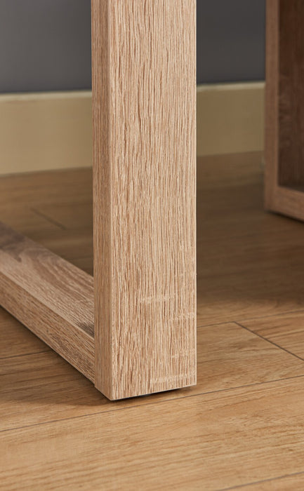 Table à café moderne Izaac de 47,25 po avec rangement et tablette - blanche et brune 