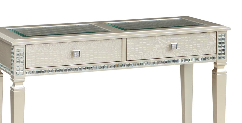 Table de salon somptueuse Tyra de 48 po avec rangement - champagne  