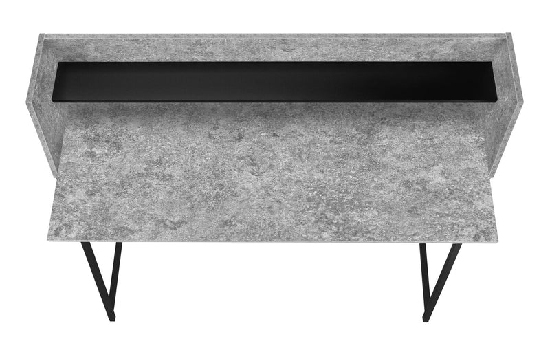 Bureau Lawson de 47,25 po avec petite crédence - imitation de pierre grise