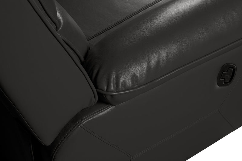 Sofa inclinable Chandler de 82 po en tissu d’apparence cuir - gris