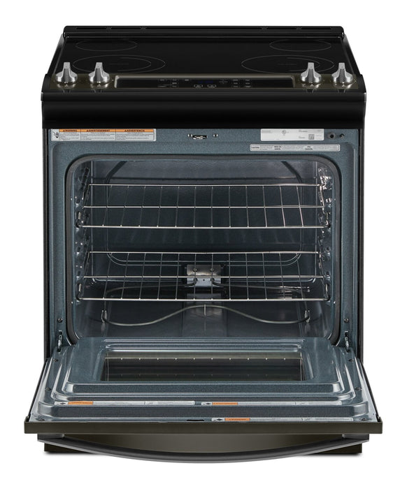 Cuisinière électrique Whirlpool de 4,8 pi³ avec autonettoyage - acier inoxydable noir - YWEE515S0LV