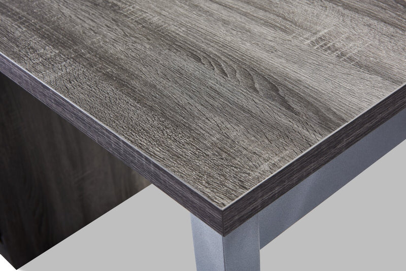 Bureau réversible Oscar de 47 po avec rangement - gris