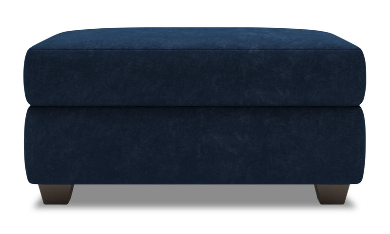 Pouf de rangement personnalisable The Trunk de Sofa Lab de 39 po fabriqué au Canada en tissu de velours - bleu Royal Blue