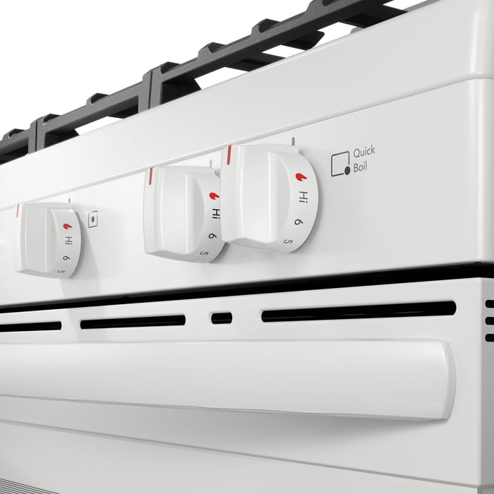 Cuisinière à gaz Frigidaire de 5,1 pi³ avec ébullition rapide et surface de cuisson à 5 brûleurs - blanche - FCRG3052BW