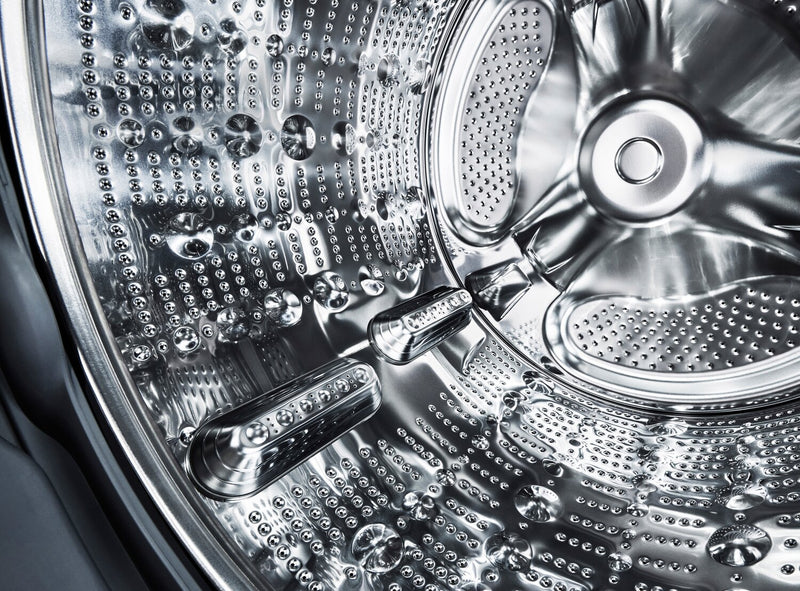 Tour de lavage WashTowerMC à la vapeur haute efficacité LG à chargement frontal avec laveuse de 5,8 pi³ et sécheuse de 7,4 pi³ - acier noir - WKEX300HBA