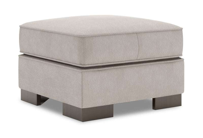 Pouf personnalisable Track de Sofa Lab de 24 po fabriqué au Canada en tissu d’apparence lin - gris Pax Slate