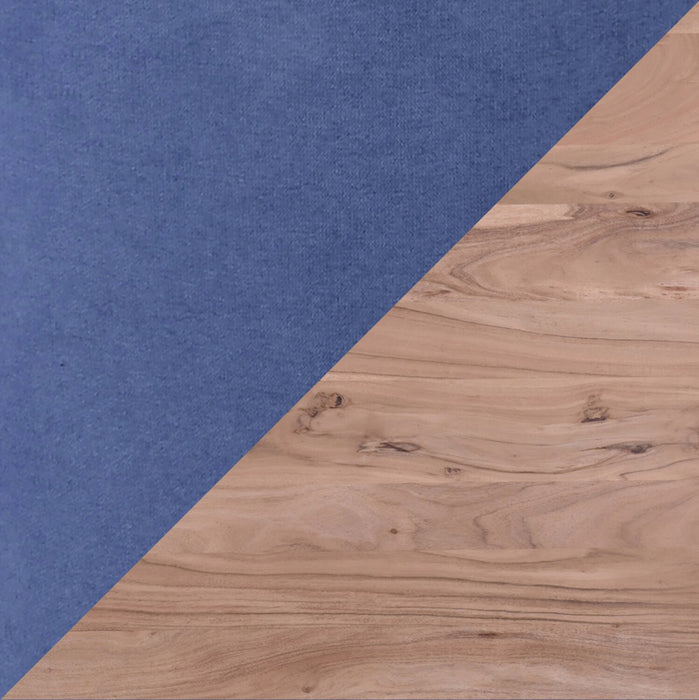 Ensemble de salle à manger Miya 5 pièces en acacia et métal avec table de 60 po (L), bordures Live Edge et 4 chaises - bleu marine