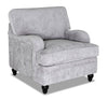 Fauteuil Bellmont de 38 po fabriqué au Canada en tissu de chenille avec pattes en bois - gris platine