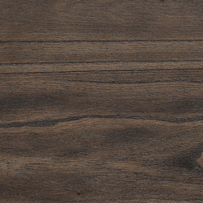 Ensemble de chambre à coucher Kane 6 pièces en cuir végétalien avec lit de rangement, commode, miroir et table de nuit, brun - format très grand lit