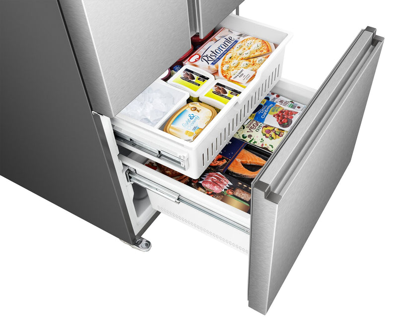 Réfrigérateur Hisense de 22,1 pi³ et de 31,3 po à portes françaises - acier inoxydable - RF22B3FSE