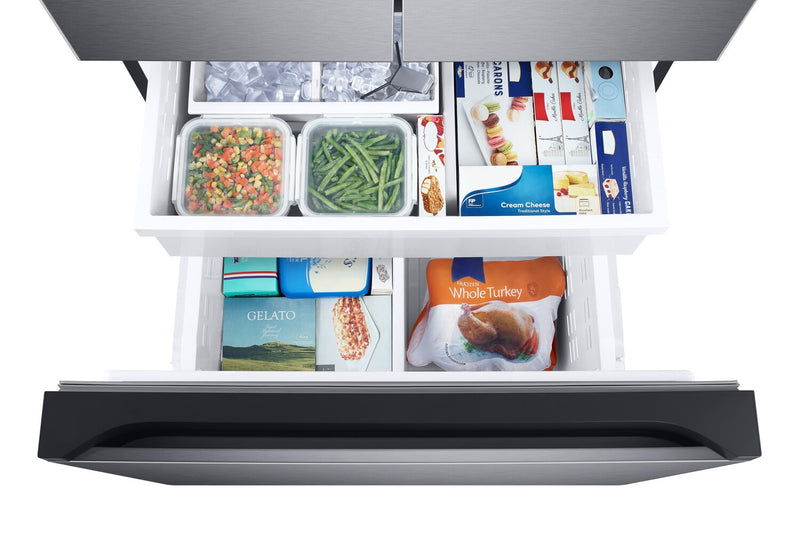 Réfrigérateur Samsung de 24,5 pi³ et de 33 po à portes françaises avec zone de boissons Beverage CenterMC et pichet d’eau à remplissage automatique - acier inoxydable noir - RF25C5551SG/AA