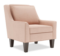 Fauteuil d’appoint club Sofa Lab de 29 po fabriqué au Canada en tissu d’apparence lin avec pattes en bois - rose Pax Rose