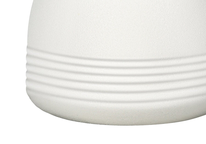 Lampe de table de 17 po en céramique crème avec abat-jour cylindrique lin