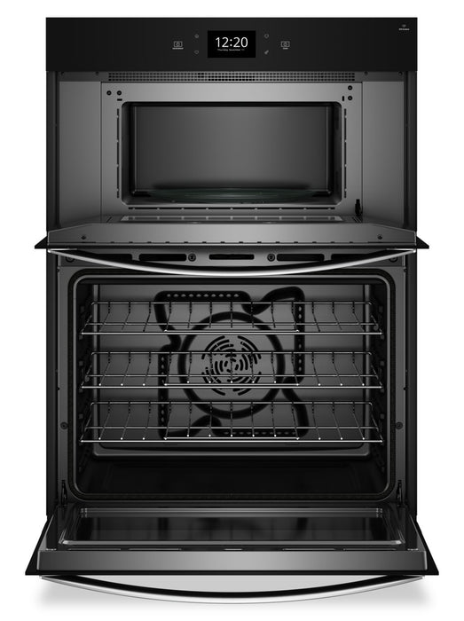 Four mural combiné électrique Whirlpool de 4,3 pi³ et de 30 po avec convection véritable - acier inoxydable résistant aux traces de doigts - WOEC7027PZ
