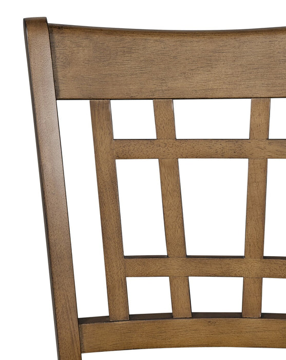 Ensemble de salle à manger Dena 5 pièces de hauteur comptoir avec table ronde, rallonge de 42 po à 60 po (L) et 4 chaises - chêne brun