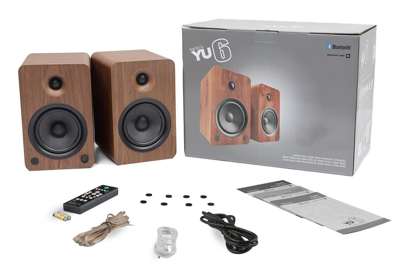 Haut-parleurs amplifiés Kanto YU6 avec Bluetooth et préamplificateur phono - noyer
