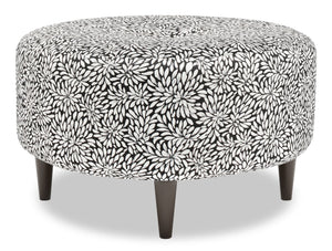 Pouf personnalisable The Curve de Sofa Lab de 31 po fabriqué au Canada en tissu - Onyx multicolore