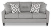 Sofa Kylie de Cindy Crawford Home de 78 po fabriqué au Canada en tissu d’apparence lin avec pattes en bois - gris Zeus